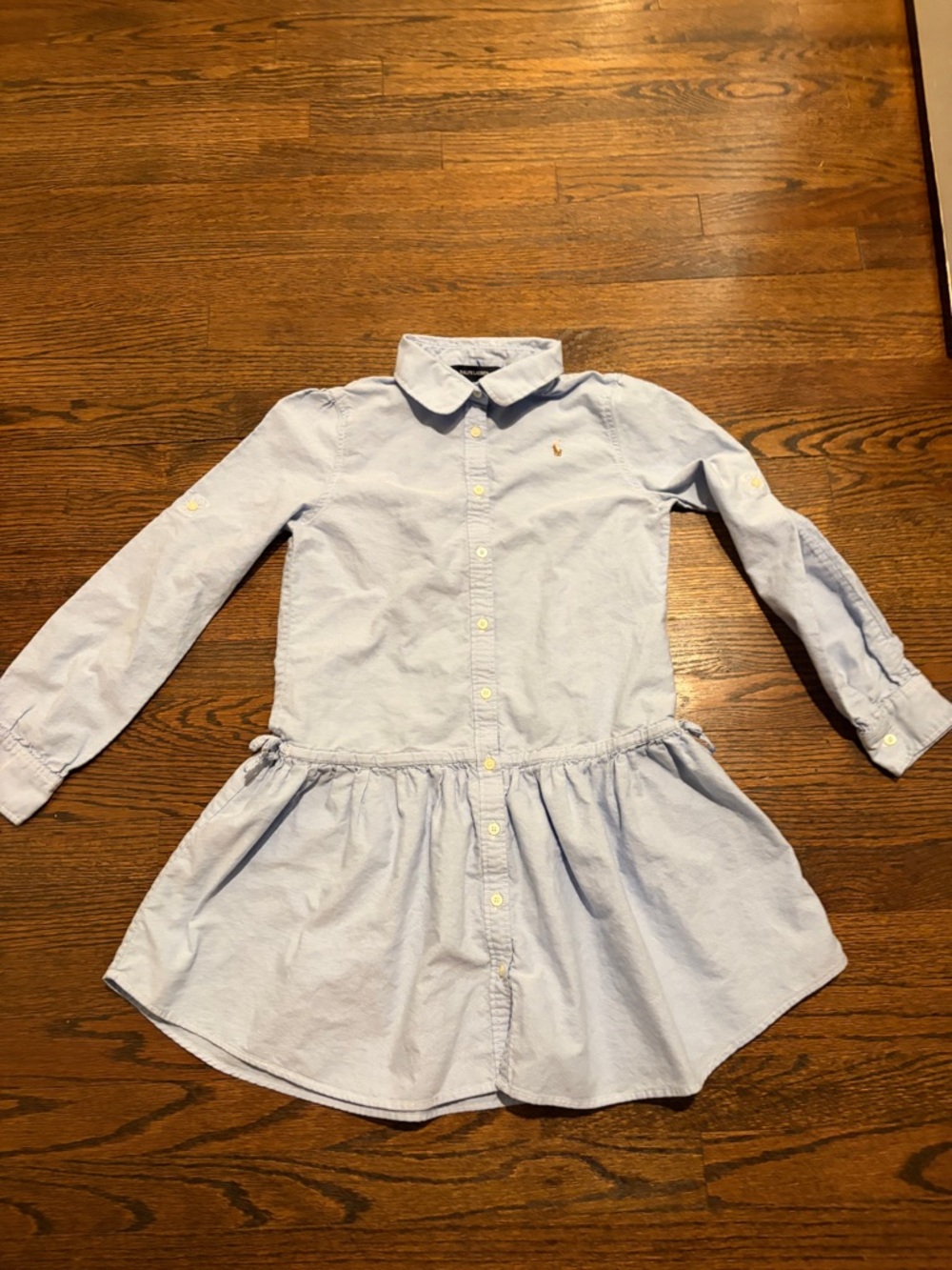 Ralph Lauren Light Blue Cotton Shirt Dress for Girls